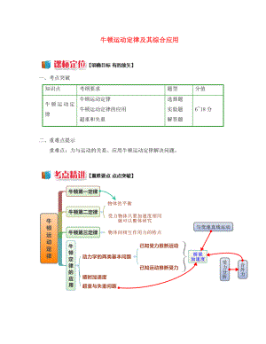 2020高中物理 期末復(fù)習(xí)專題牛頓運(yùn)動(dòng)定律及其綜合應(yīng)用學(xué)案 新人教版必修1