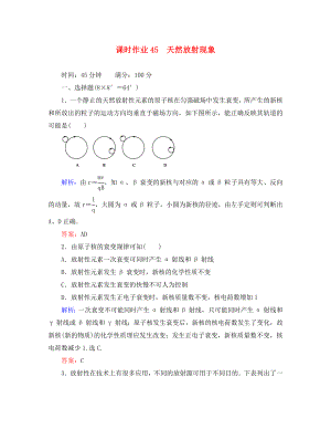 2020高考物理總復(fù)習(xí) 天然放射現(xiàn)象講與練配套課時(shí)作業(yè) 新課標(biāo)