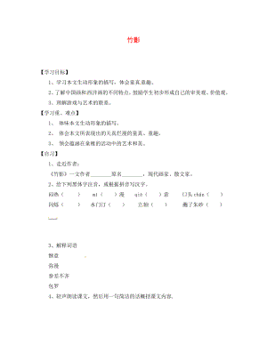 重慶市涪陵第十九中學(xué)七年級語文下冊《第18課 竹影》學(xué)案（無答案） 新人教版（通用）