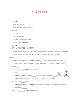 四川省安岳县八年级物理下册7.1力第2课时导学案无答案新版新人教