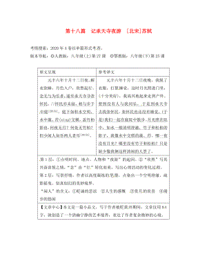 重慶市2020中考語文試題研究 第二部分 古詩文積累與閱讀 專題二 文言文閱讀 第十八篇 記承天寺夜游素材