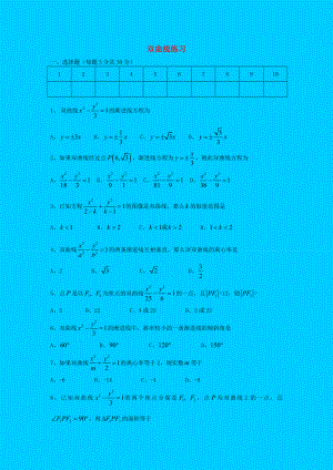 高中數(shù)學(xué) 橢圓及其標(biāo)準(zhǔn)方程 雙曲線練習(xí) 蘇教版選修2-1