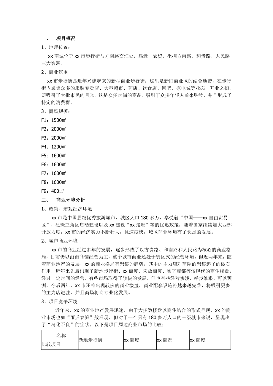广西壮族自治区XX商城招商策划方案_第1页