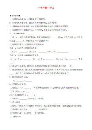 四川省資陽市今科狀元堂教育咨詢服務(wù)有限公司2020屆中考物理專題復(fù)習(xí) 浮力（無答案）