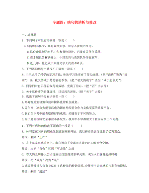 （單元考點集訓）2020屆中考語文考點專題訓練 專題四 病句的辨析與修改