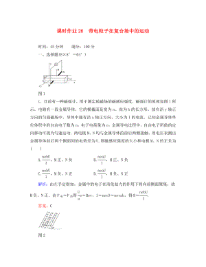 【紅對勾】2020高考物理 帶電粒子在復(fù)合場中的運動課時作業(yè)