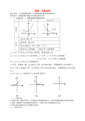 高三數(shù)學(xué) 第16課時 指數(shù)函數(shù)教案