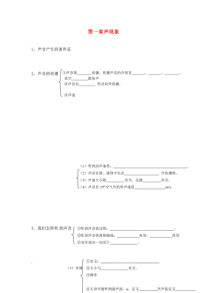 山東省龍口市諸由觀鎮(zhèn)諸由中學(xué)中考物理總復(fù)習(xí) 知識網(wǎng)絡(luò) 第一章 聲現(xiàn)象（無答案）