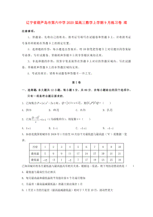 辽宁省葫芦岛市第六中学2020届高三数学上学期9月练习卷 理