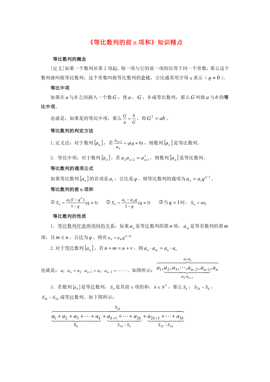 陜西省吳堡縣吳堡中學高中數學 第一章 等比數列的前n項和知識精點素材 北師大版必修5（通用）_第1頁