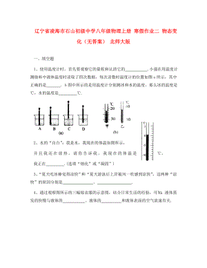 遼寧省凌海市石山初級中學(xué)八年級物理上冊 寒假作業(yè)二 物態(tài)變化（無答案） 北師大版（通用）