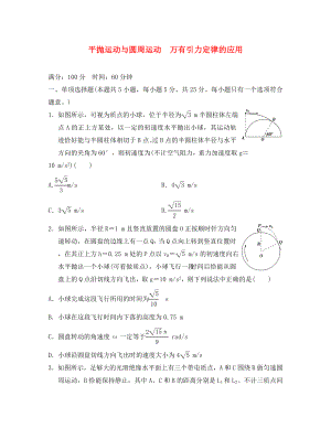 江蘇省2020年高考物理復(fù)習(xí) 沖刺卷四 平拋運(yùn)動(dòng)與圓周運(yùn)動(dòng)（無(wú)答案）