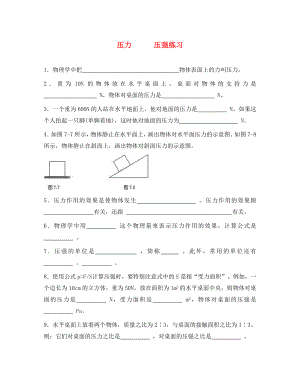 八年級物理上冊《壓力壓強(qiáng)》同步練習(xí)1 北京課改版（通用）