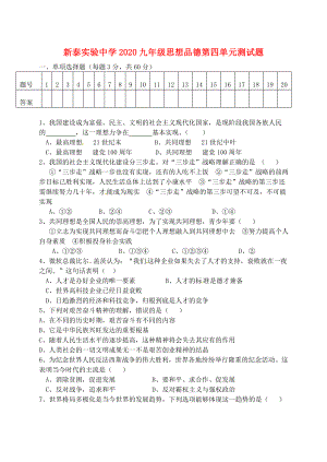 山东省新泰实验中学2020九年级政治上册 第四单元检测题 鲁教版