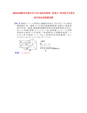 湖南省湘潭市鳳凰中學(xué)2020屆高考物理一輪復(fù)習(xí) 帶電粒子在復(fù)合場(chǎng)中的運(yùn)動(dòng)檢測(cè)試題（圖片版）