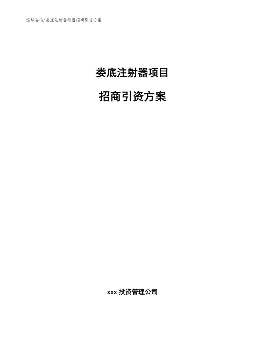 娄底注射器项目招商引资方案【模板】_第1页