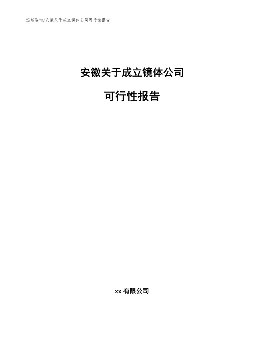 安徽关于成立镜体公司可行性报告_第1页