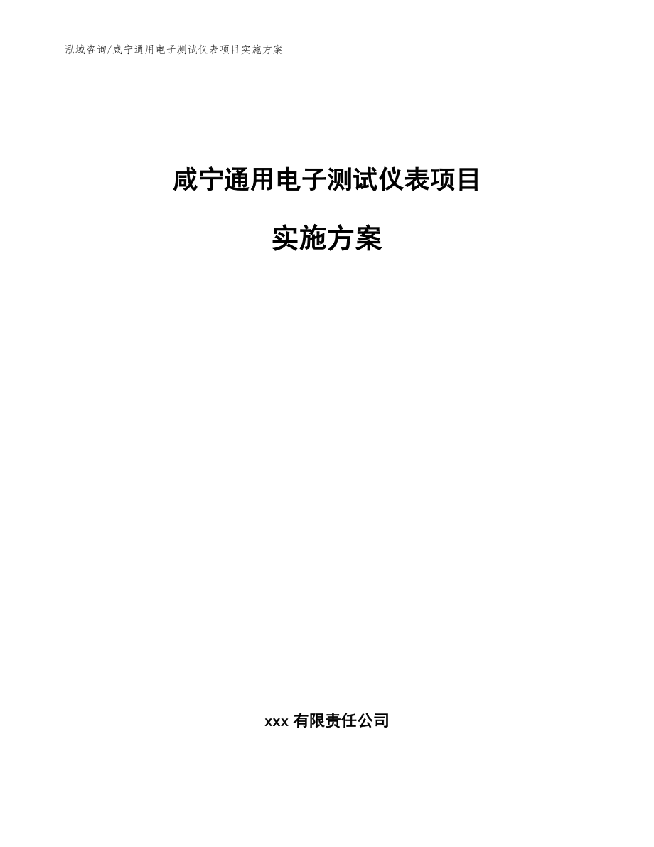 咸宁通用电子测试仪表项目实施方案范文_第1页