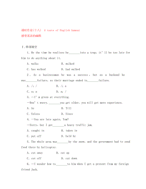 高中英語 Unit 3 A taste of English humour課時作業(yè) 新人教版必修4