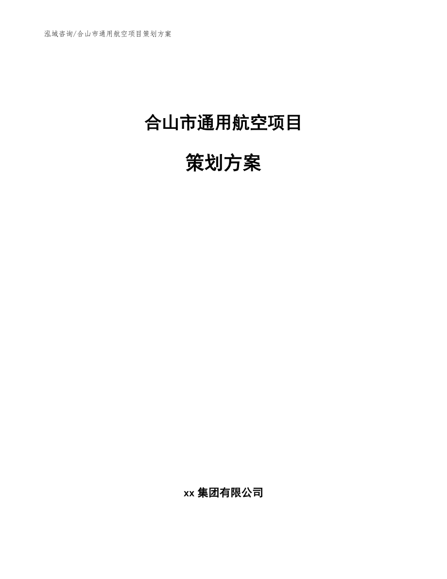 合山市通用航空项目策划方案_参考范文_第1页