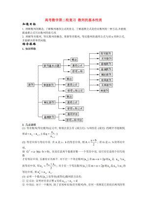 高考數學第二輪復習 數列的基本性質 人教版