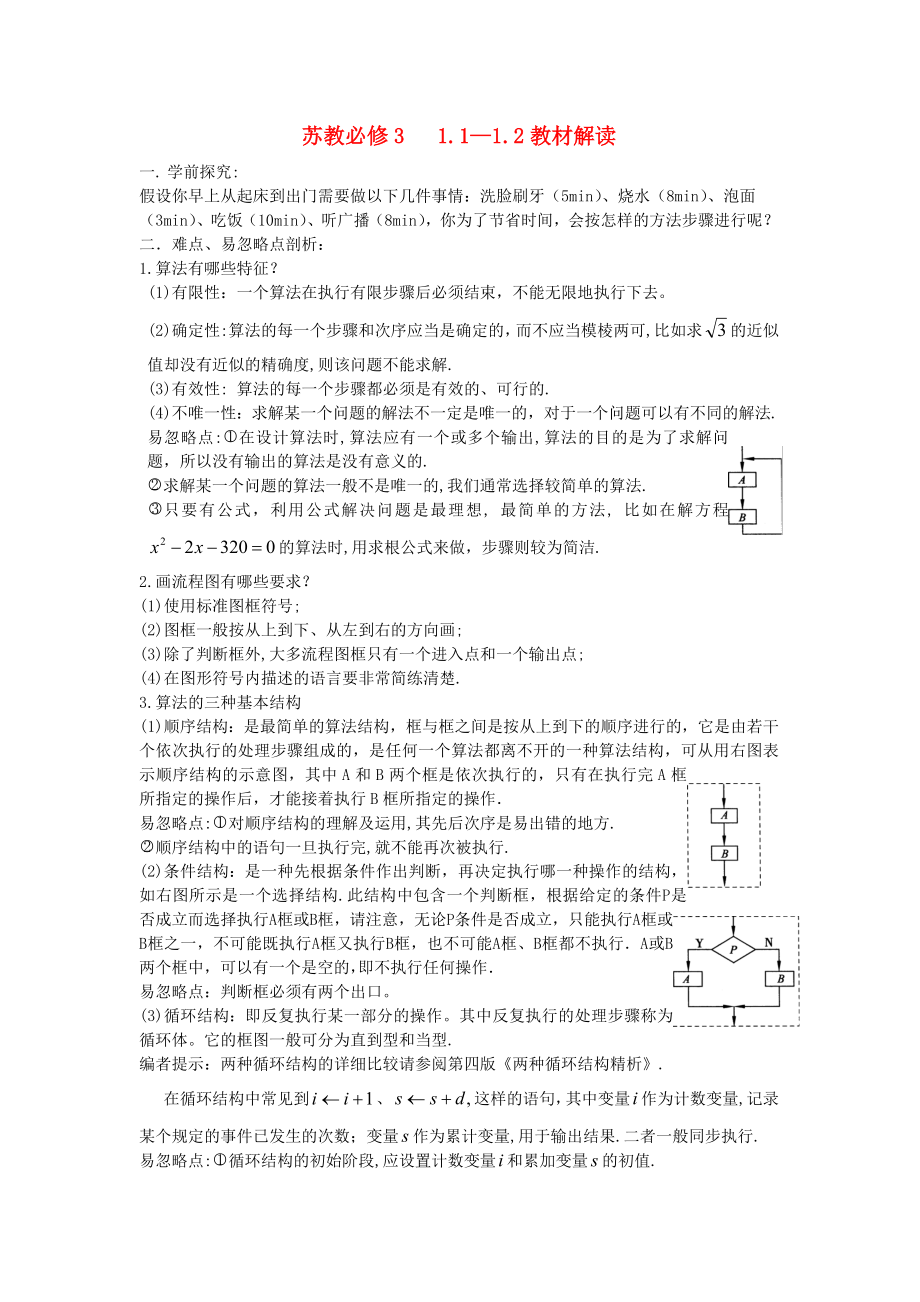 高中數(shù)學(xué)《算法的含義》文字素材1 蘇教版必修3_第1頁