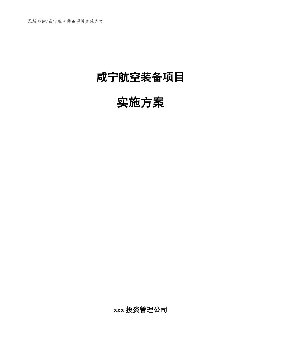 咸宁航空装备项目实施方案【模板参考】_第1页