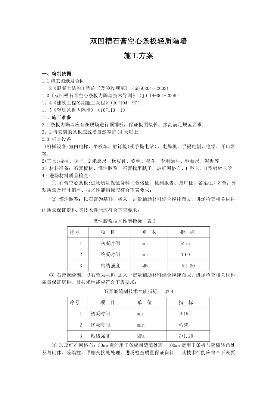 模板石膏板墙施工技术已完成课件建筑施工资料_第1页