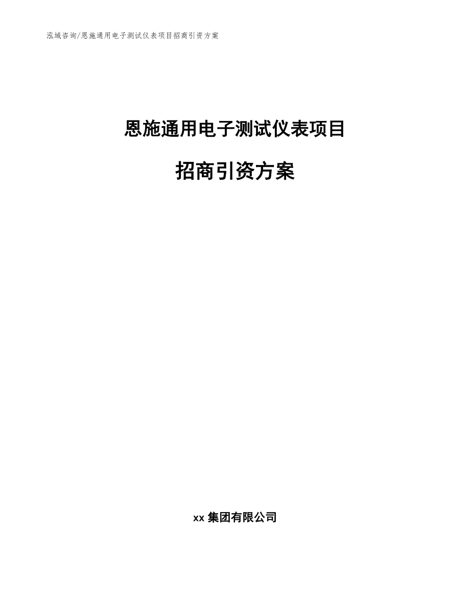 恩施通用电子测试仪表项目招商引资方案_第1页