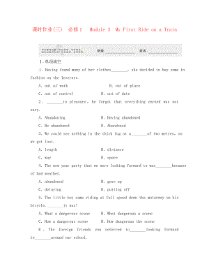 2020高考英語 Module 3　My First Ride on a Train總復(fù)習 外研版必修1