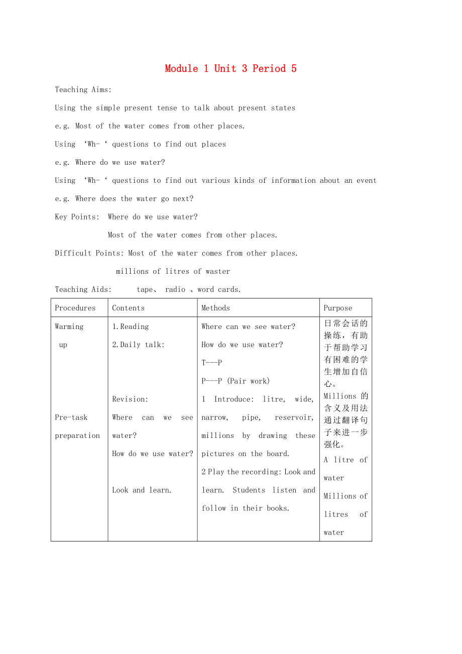 六年级英语下册 6B Module1 Unit3(5)教案 沪教牛津版_第1页