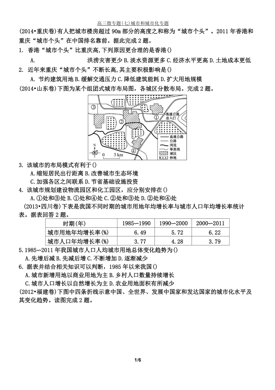 (微專(zhuān)題七) 城市和城市化專(zhuān)題_第1頁(yè)