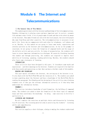 2021高中英語 Module6 The Internet and Telecommunications 1 period 外研版必修1