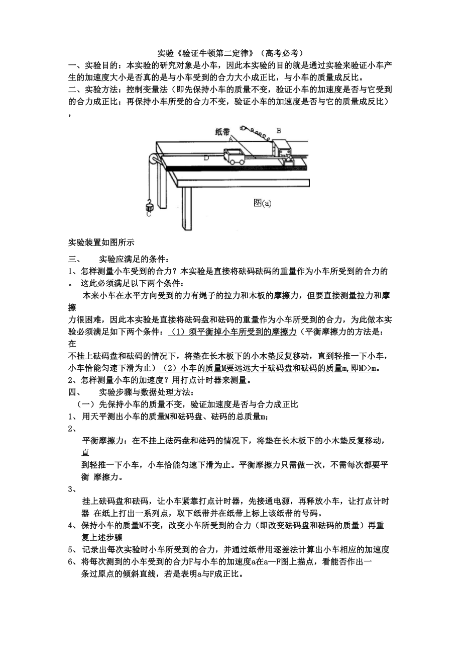 实验《验证牛顿第二定律》学习指导_第1页