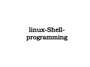 linux-Shell-programming