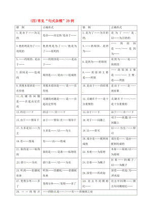 2020年高考語文大一輪復(fù)習(xí) 專題二 辨析并修改病句 知識(shí)儲(chǔ)備（四）常見句式雜糅29例