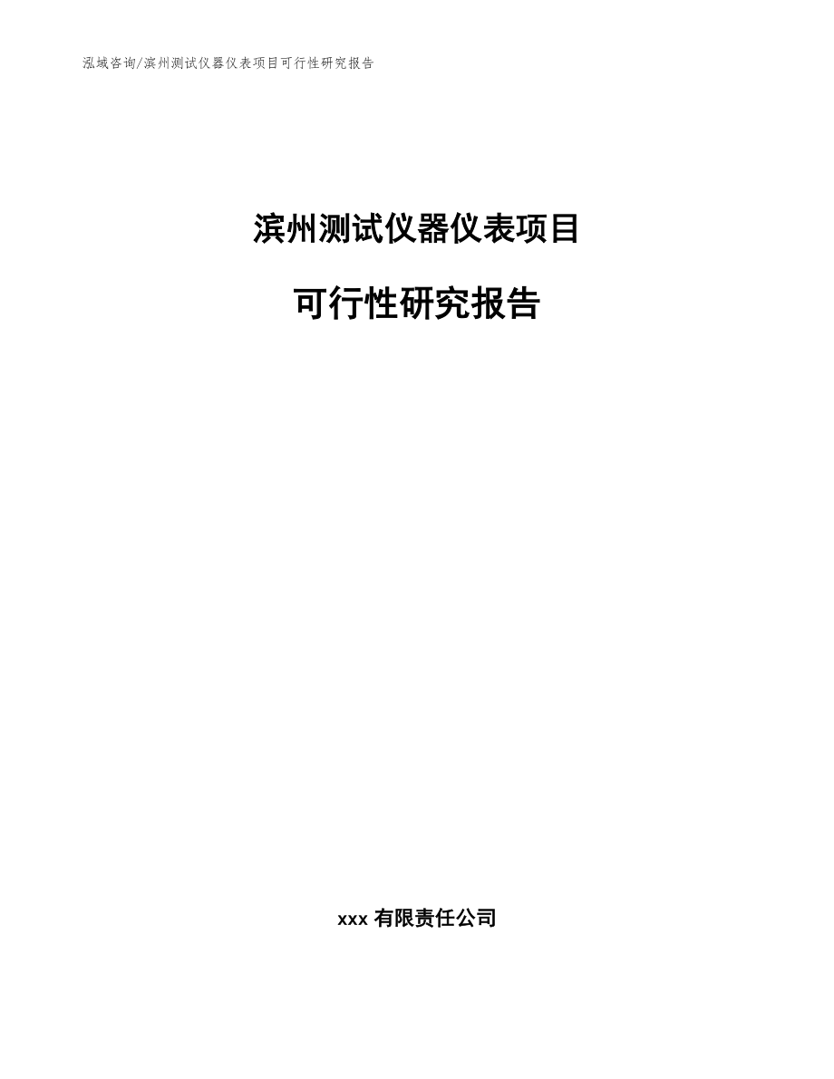 滨州测试仪器仪表项目可行性研究报告【范文】_第1页