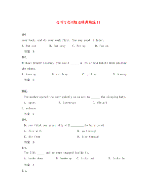 廣東省天河區(qū)2020屆高考英語(yǔ)二輪復(fù)習(xí) 語(yǔ)法精講精煉 動(dòng)詞與動(dòng)詞短語(yǔ)11