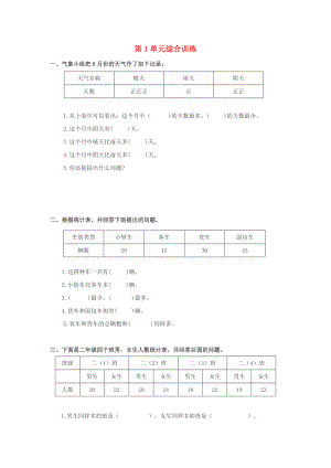 2020年春二年級(jí)數(shù)學(xué)下冊 第1單元 數(shù)據(jù)收集整理綜合訓(xùn)練（無答案） 新人教版