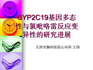PPT-CYP2C19基因多态性与氯吡咯雷反应变异性的研究进展课件