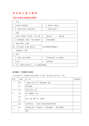 2020高考語文專題復(fù)習(xí) 高考語文復(fù)習(xí)提要教案