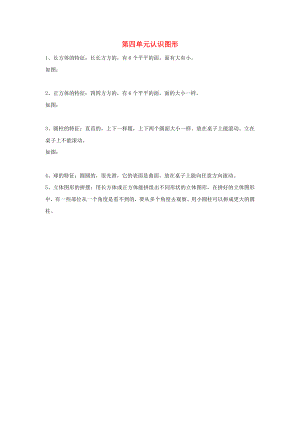 2020年秋一年級數(shù)學(xué)上冊 第4單元 認識圖形（一）歸納總結(jié)素材 新人教版