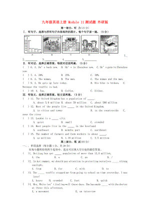 九年级英语上册 Module 11测试题 外研版