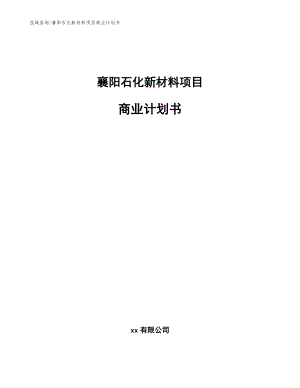 襄阳石化新材料项目商业计划书（模板参考）