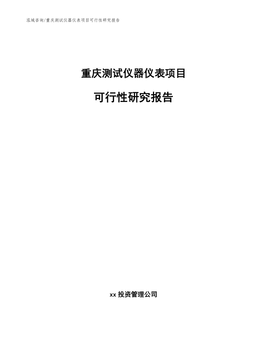 重庆测试仪器仪表项目可行性研究报告_第1页