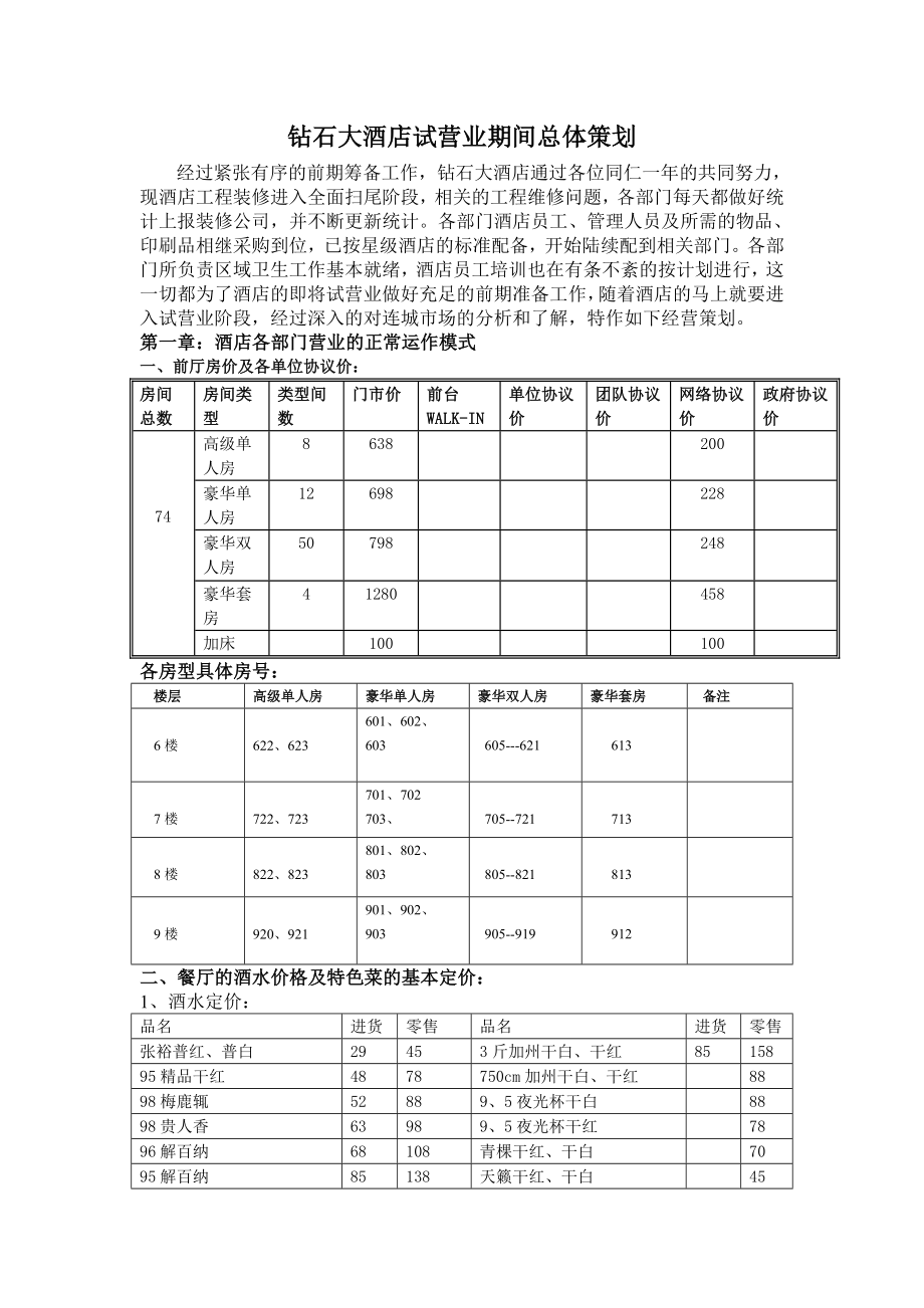 大酒店试营业期间总体策划_第1页