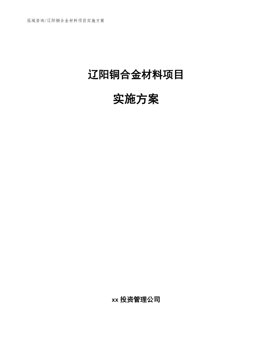 辽阳铜合金材料项目实施方案_第1页