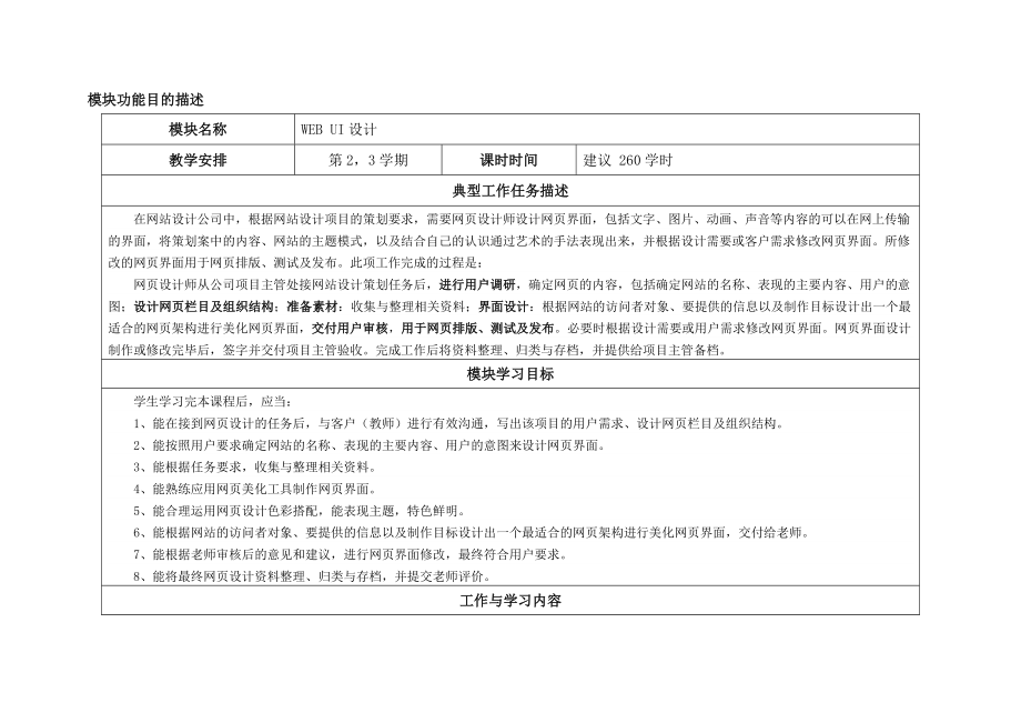 webUI設(shè)計(jì)資料典型工作任務(wù)描述表_第1頁