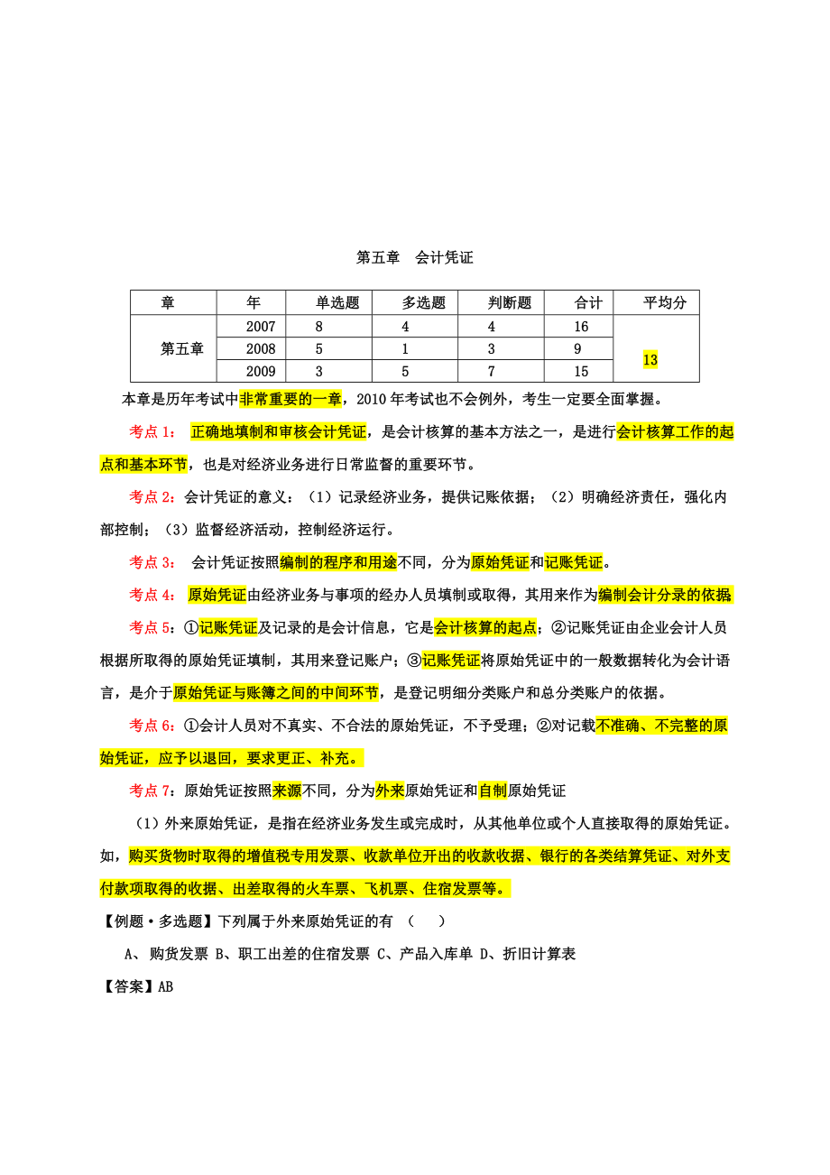 会计凭证考试要点_第1页