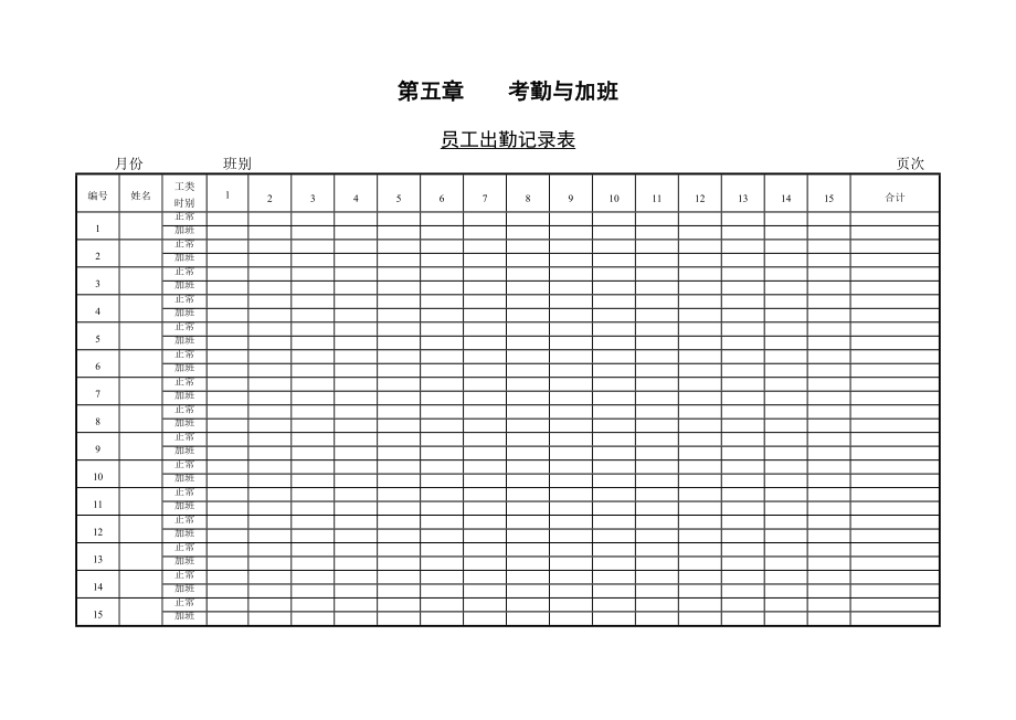 企業(yè)員工考勤與加班_第1頁